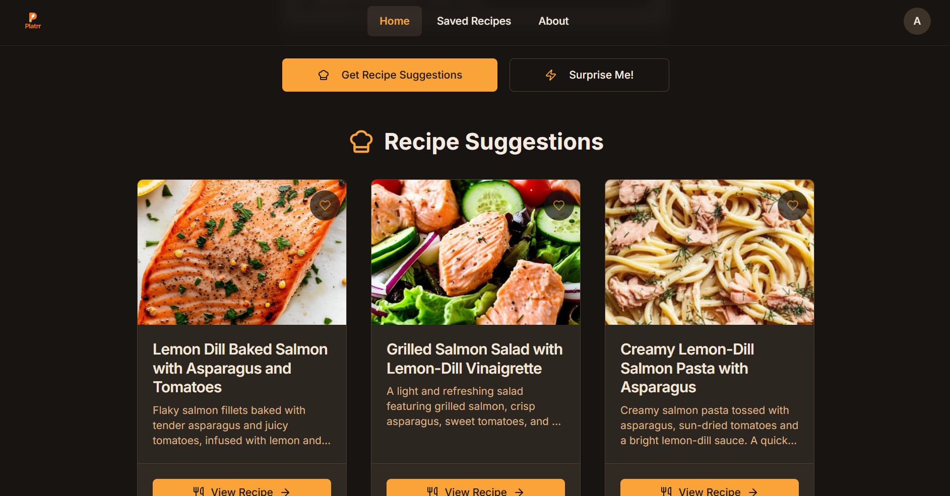 Platrr Recipe Suggestion